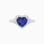 Load image into Gallery viewer, Vintage Inspired Heart Shape Halo Ring with Baguette Diamonds