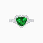 Load image into Gallery viewer, Vintage Inspired Heart Shape Halo Ring with Baguette Diamonds