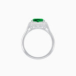 Load image into Gallery viewer, Vintage Inspired Heart Shape Halo Ring with Baguette Diamonds