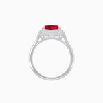 Load image into Gallery viewer, Vintage Inspired Heart Shape Halo Ring with Baguette Diamonds