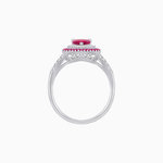 Load image into Gallery viewer, Vintage Inspired Pear Cut Double Halo Gemstone &amp; Diamond Ring