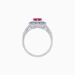 Load image into Gallery viewer, Vintage Inspired Pear Cut Double Halo Gemstone &amp; Diamond Ring