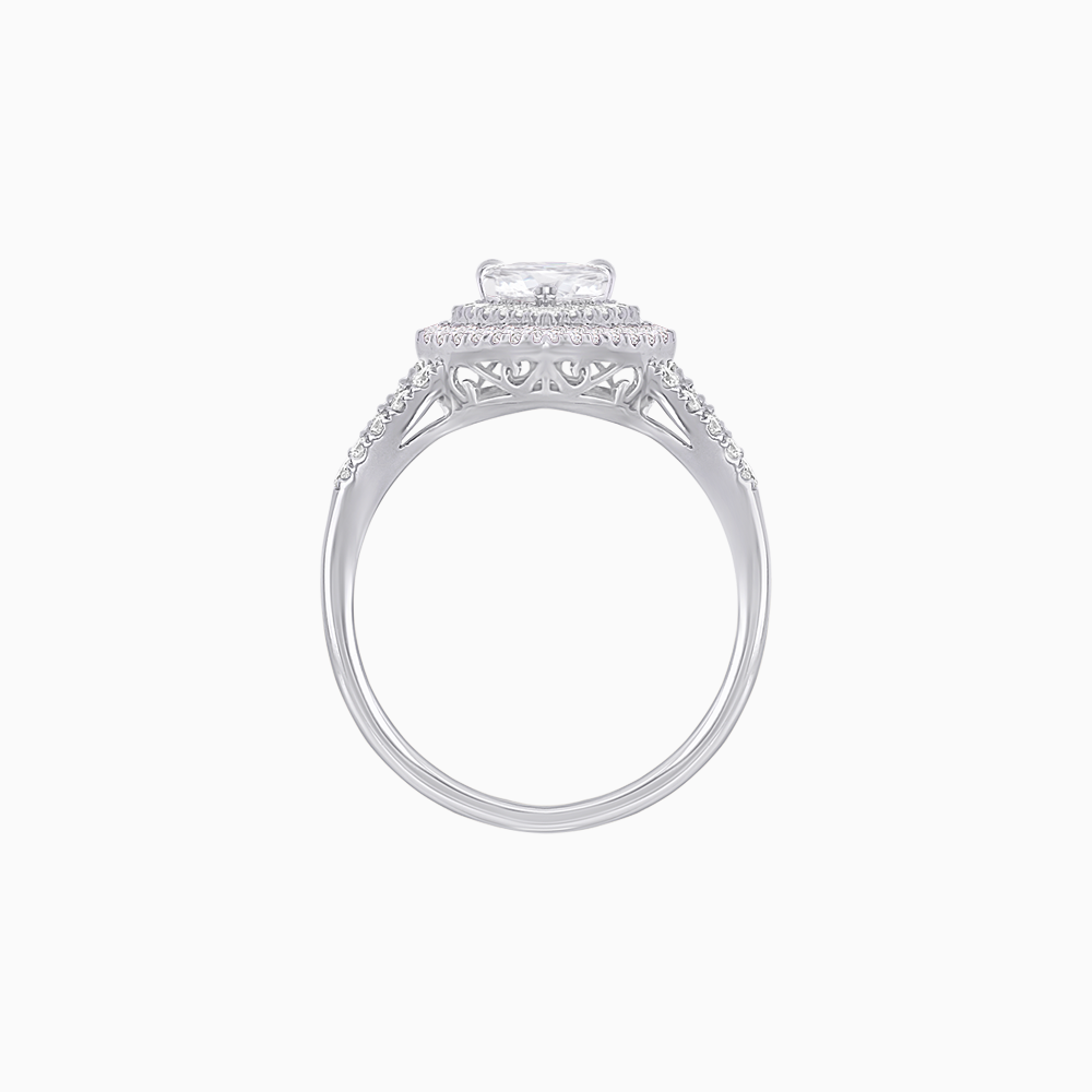 Vintage Inspired Pear Cut Double Halo Gemstone & Diamond Ring