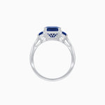 Load image into Gallery viewer, Art Deco Inspired Emerald Cut Three-Stone Ring with Tapered Baguettes