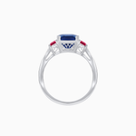 Load image into Gallery viewer, Art Deco Inspired Emerald Cut Three-Stone Ring with Tapered Baguettes