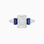 Load image into Gallery viewer, Art Deco Inspired Emerald Cut Three-Stone Ring with Tapered Baguettes