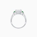 Load image into Gallery viewer, Art Deco Inspired Emerald Cut Three-Stone Ring with Tapered Baguettes