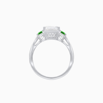Load image into Gallery viewer, Art Deco Inspired Emerald Cut Three-Stone Ring with Tapered Baguettes