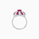 Load image into Gallery viewer, Art Deco Inspired Oval Sunburst Cocktail Ring with Calibré-Cut Gemstones