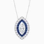 Load image into Gallery viewer, Art Deco Inspired Convertible Marquise Double Halo Ring Pendant