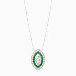 Load image into Gallery viewer, Art Deco Inspired Convertible Marquise Double Halo Ring Pendant