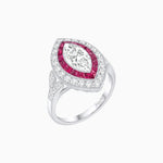Load image into Gallery viewer, Art Deco Inspired Convertible Marquise Double Halo Ring Pendant