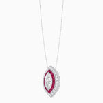 Load image into Gallery viewer, Art Deco Inspired Convertible Marquise Double Halo Ring Pendant