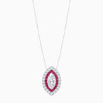 Load image into Gallery viewer, Art Deco Inspired Convertible Marquise Double Halo Ring Pendant