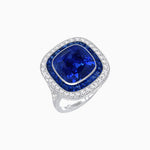 Load image into Gallery viewer, Double Halo Art Deco Style Convertible Ring Pendant with Cushion Cut Center Stone