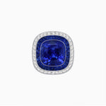 Load image into Gallery viewer, Double Halo Art Deco Style Convertible Ring Pendant with Cushion Cut Center Stone