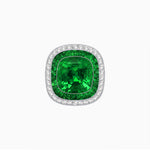 Load image into Gallery viewer, Double Halo Art Deco Style Convertible Ring Pendant with Cushion Cut Center Stone