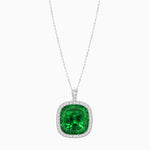 Load image into Gallery viewer, Double Halo Art Deco Style Convertible Ring Pendant with Cushion Cut Center Stone