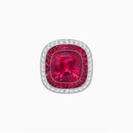 Load image into Gallery viewer, Double Halo Art Deco Style Convertible Ring Pendant with Cushion Cut Center Stone