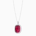 Load image into Gallery viewer, Double Halo Art Deco Style Convertible Ring Pendant with Cushion Cut Center Stone