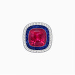 Load image into Gallery viewer, Double Halo Art Deco Style Convertible Ring Pendant with Cushion Cut Center Stone