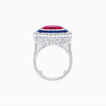 Load image into Gallery viewer, Double Halo Art Deco Style Convertible Ring Pendant with Cushion Cut Center Stone