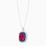 Load image into Gallery viewer, Double Halo Art Deco Style Convertible Ring Pendant with Cushion Cut Center Stone