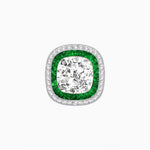 Load image into Gallery viewer, Double Halo Art Deco Style Convertible Ring Pendant with Cushion Cut Center Stone