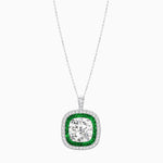 Load image into Gallery viewer, Double Halo Art Deco Style Convertible Ring Pendant with Cushion Cut Center Stone