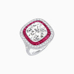 Load image into Gallery viewer, Double Halo Art Deco Style Convertible Ring Pendant with Cushion Cut Center Stone