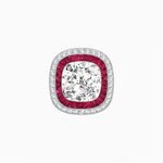Load image into Gallery viewer, Double Halo Art Deco Style Convertible Ring Pendant with Cushion Cut Center Stone