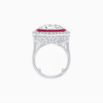 Load image into Gallery viewer, Double Halo Art Deco Style Convertible Ring Pendant with Cushion Cut Center Stone