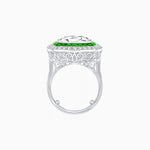 Load image into Gallery viewer, Double Halo Art Deco Style Convertible Ring Pendant with Cushion Cut Center Stone