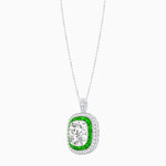 Load image into Gallery viewer, Double Halo Art Deco Style Convertible Ring Pendant with Cushion Cut Center Stone
