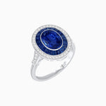 Load image into Gallery viewer, Art Deco Inspired Convertible Oval Double Halo Ring Pendant