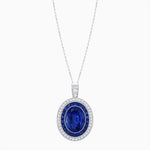 Load image into Gallery viewer, Art Deco Inspired Convertible Oval Double Halo Ring Pendant