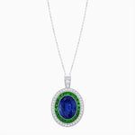 Load image into Gallery viewer, Art Deco Inspired Convertible Oval Double Halo Ring Pendant