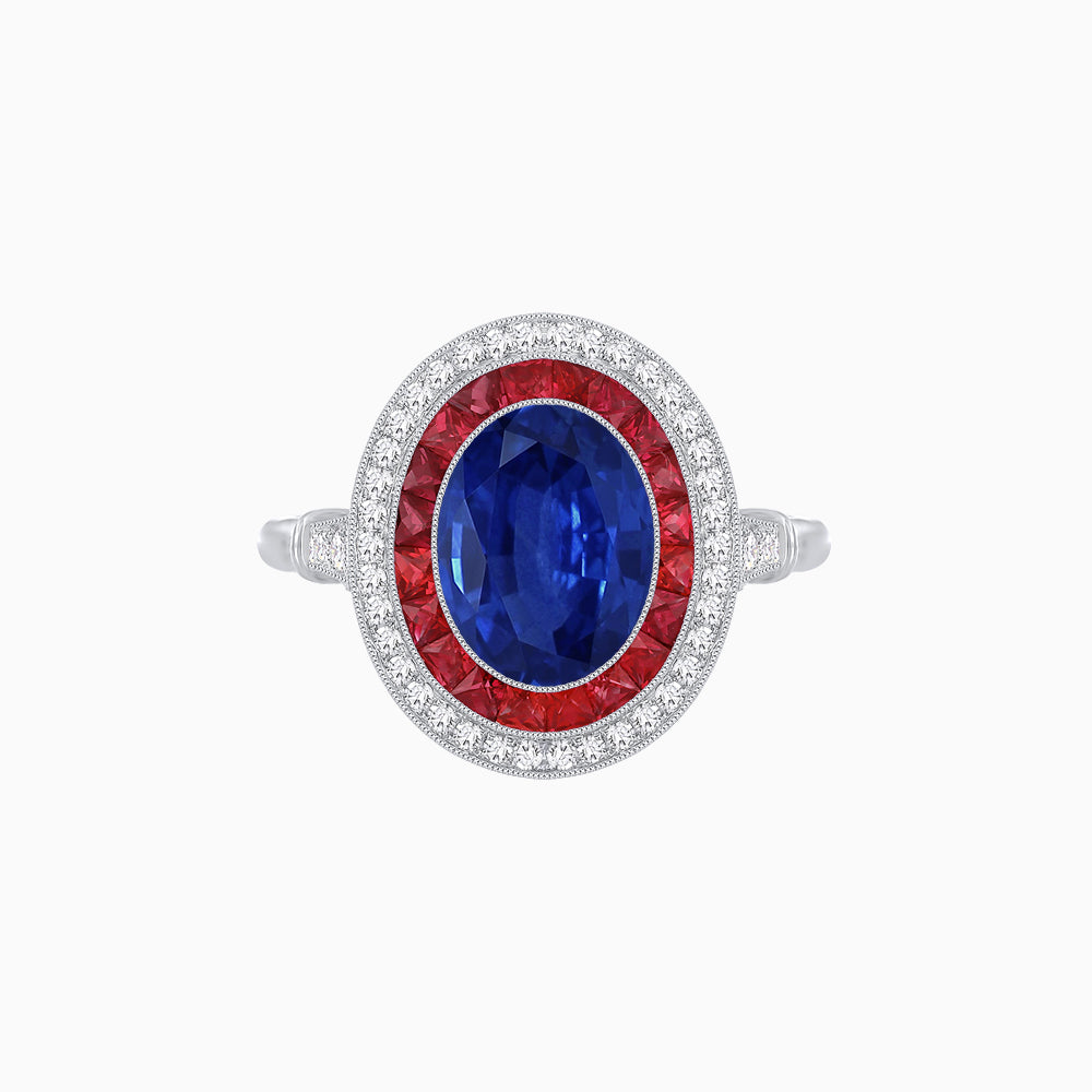 Art Deco Inspired Convertible Oval Double Halo Ring Pendant