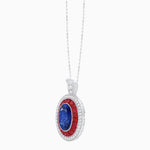 Load image into Gallery viewer, Art Deco Inspired Convertible Oval Double Halo Ring Pendant