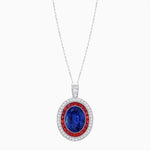 Load image into Gallery viewer, Art Deco Inspired Convertible Oval Double Halo Ring Pendant