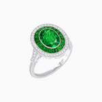 Load image into Gallery viewer, Art Deco Inspired Convertible Oval Double Halo Ring Pendant