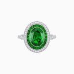 Load image into Gallery viewer, Art Deco Inspired Convertible Oval Double Halo Ring Pendant