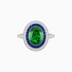 Load image into Gallery viewer, Art Deco Inspired Convertible Oval Double Halo Ring Pendant