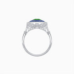 Load image into Gallery viewer, Art Deco Inspired Convertible Oval Double Halo Ring Pendant