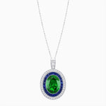 Load image into Gallery viewer, Art Deco Inspired Convertible Oval Double Halo Ring Pendant
