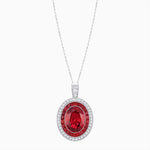 Load image into Gallery viewer, Art Deco Inspired Convertible Oval Double Halo Ring Pendant