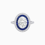 Load image into Gallery viewer, Art Deco Inspired Convertible Oval Double Halo Ring Pendant