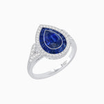 Load image into Gallery viewer, Art Deco Inspired Convertible Pear Double Halo Ring Pendant