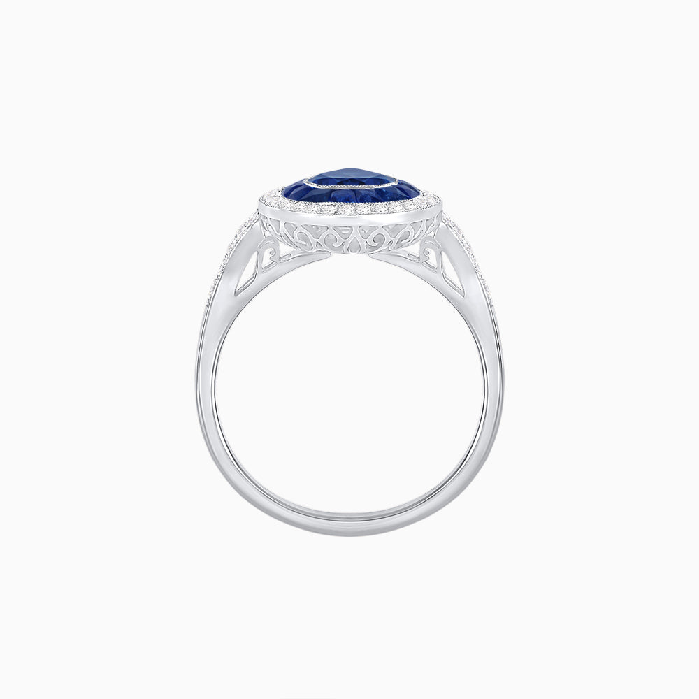 Art Deco Inspired Convertible Pear Double Halo Ring Pendant