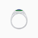 Load image into Gallery viewer, Art Deco Inspired Convertible Pear Double Halo Ring Pendant